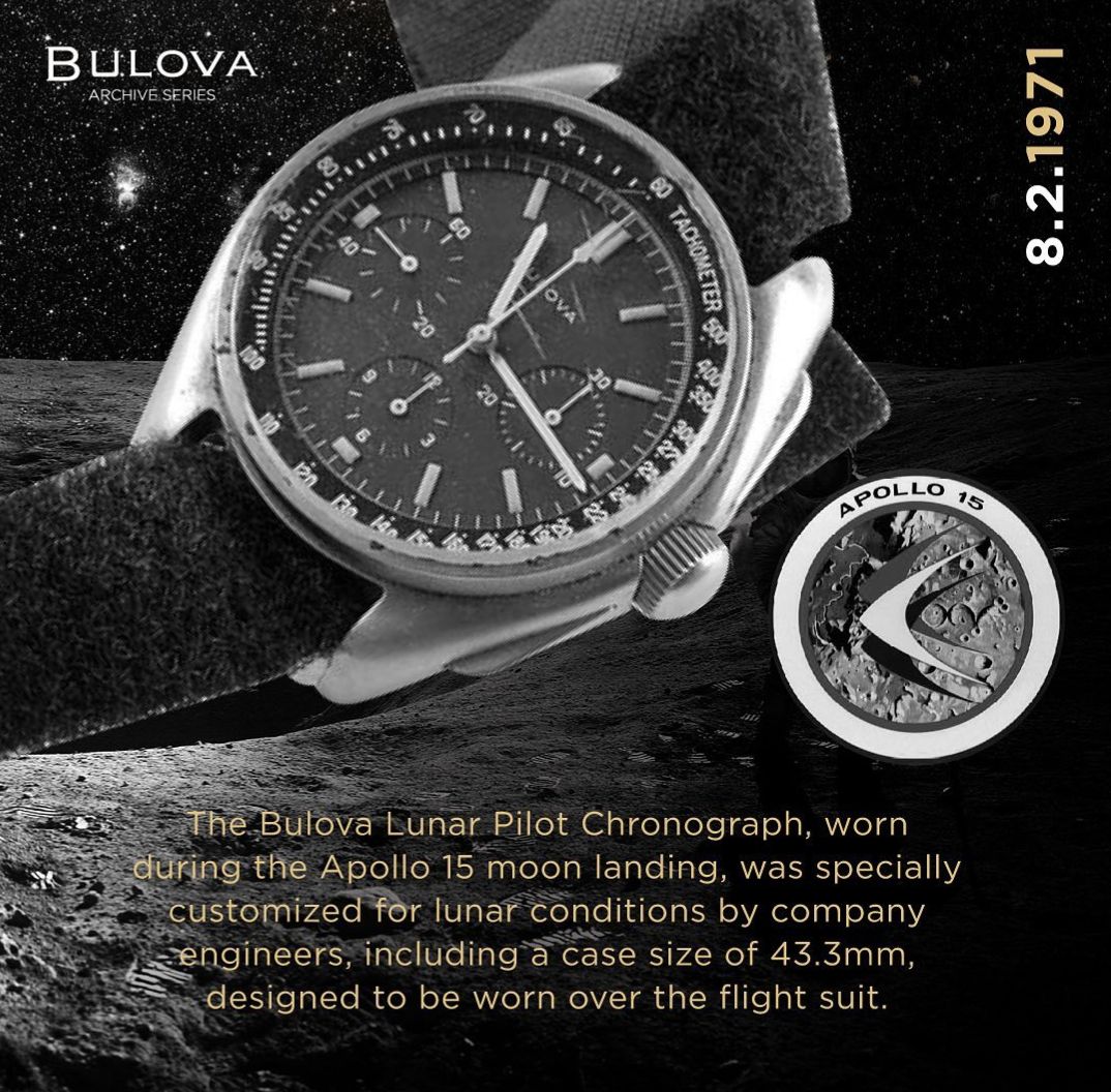 Bulova lunar clearance pilot apollo 15